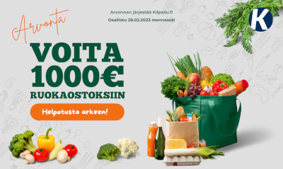Voita 1000€ ruokaostoksiin!
